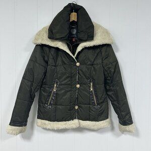 Vince Camuto green / olive coat / jacket - Puffer / quilted - size Medium
